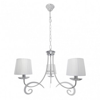 Distribuidor - Lâmpadas Diversas | Lâmpadas Clássicas | LAMPARA LUXOR 3XE14 CROMO PANT. BLANCA REGX58X58 CM Ref: 155253020